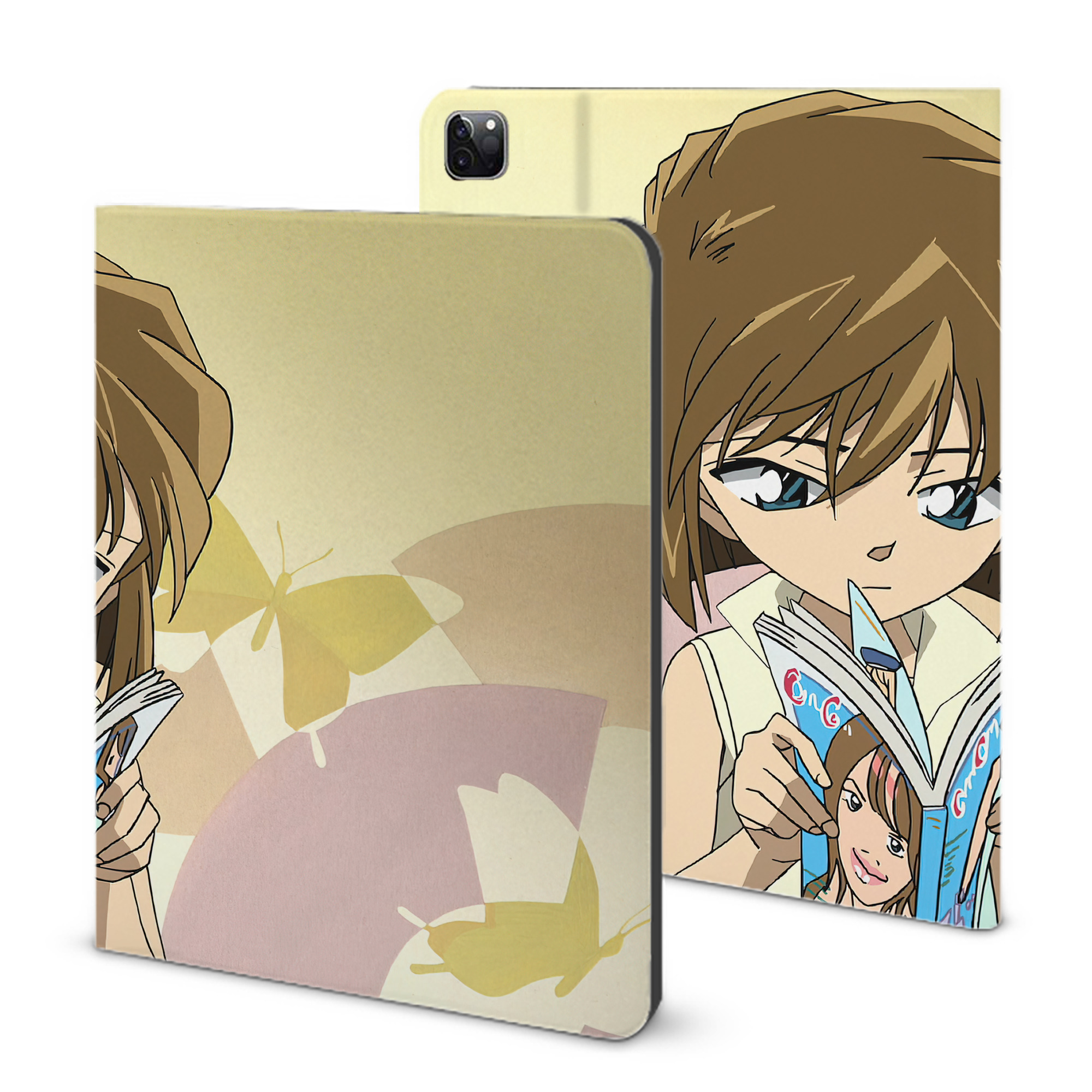 （画像用） 名探偵コナン Detective Conan IPad ケース ブック型 PUレザー TPU 耐衝撃 軽量 薄型 ペン収納なし 全面保護 IPad 各モデル対応